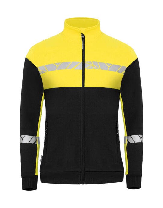 Pro-Job ProJob Progression 7105 Ladies FZ Sweat - Black/Yellow