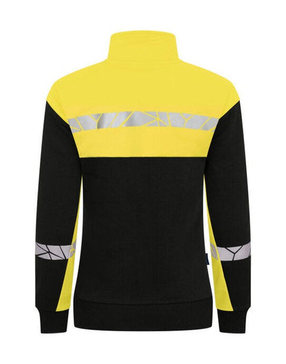 Pro-Job ProJob Progression 7105 Ladies FZ Sweat - Black/Yellow