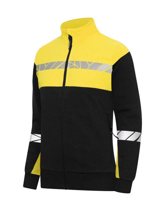 Pro-Job ProJob Progression 7105 Ladies FZ Sweat - Black/Yellow
