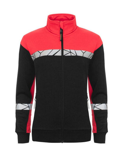 Pro-Job ProJob Progression 7105 Ladies FZ Sweat - Black/Red