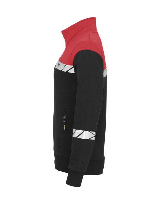 Pro-Job ProJob Progression 7105 Ladies FZ Sweat - Black/Red