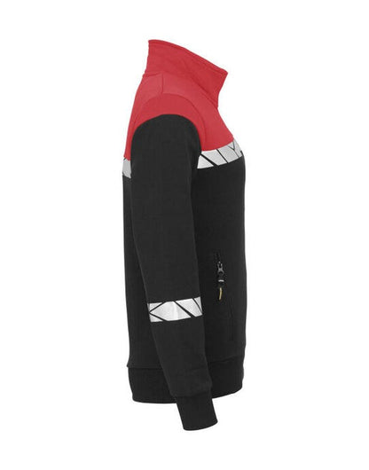 Pro-Job ProJob Progression 7105 Ladies FZ Sweat - Black/Red