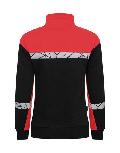 Pro-Job ProJob Progression 7105 Ladies FZ Sweat - Black/Red