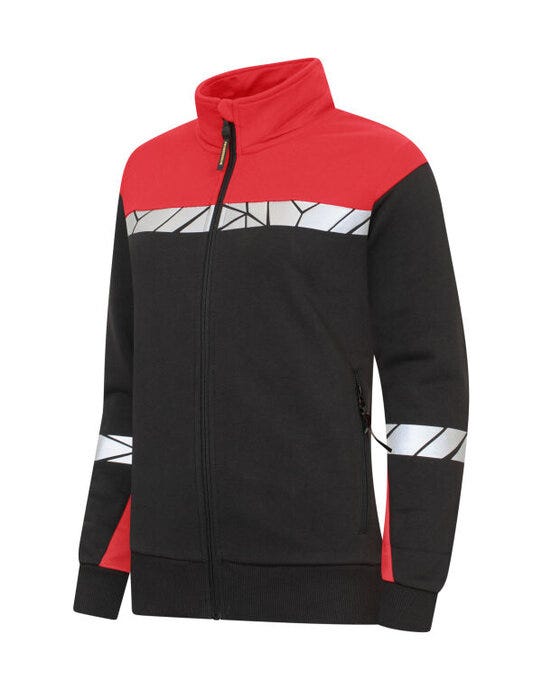 Pro-Job ProJob Progression 7105 Ladies FZ Sweat - Black/Red