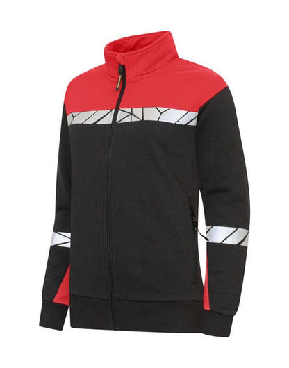 Pro-Job ProJob Progression 7105 Ladies FZ Sweat - Black/Red