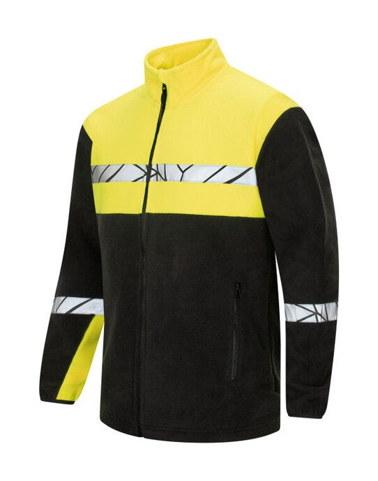 Pro-Job ProJob Progression 7300 Full Zip Fleece - Black/Yellow
