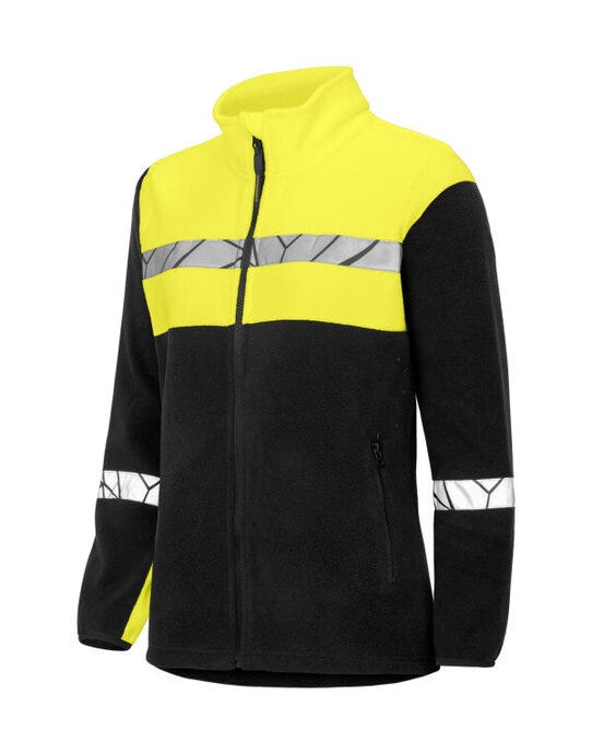 Pro-Job ProJob Progression 7301 Ladies FZ Fleece - Black/Yellow