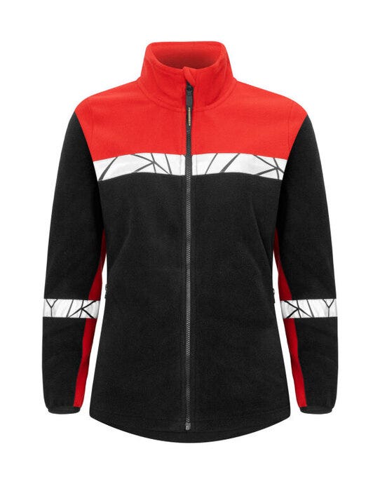 Pro-Job ProJob Progression 7301 Ladies FZ Fleece - Black/Red