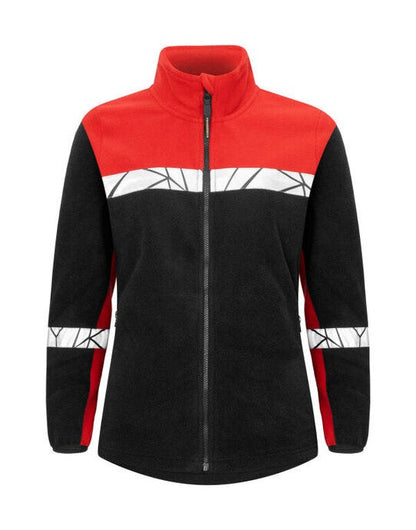 Pro-Job ProJob Progression 7301 Ladies FZ Fleece - Black/Red