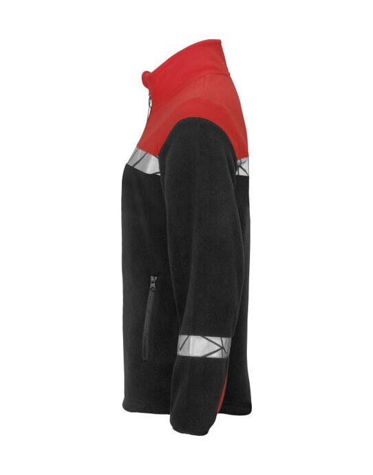 Pro-Job ProJob Progression 7301 Ladies FZ Fleece - Black/Red