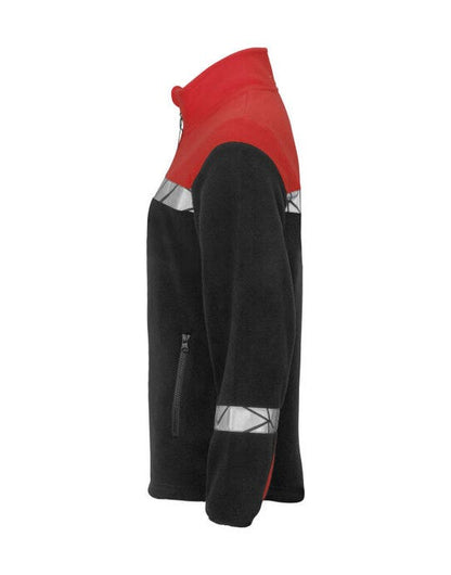 Pro-Job ProJob Progression 7301 Ladies FZ Fleece - Black/Red