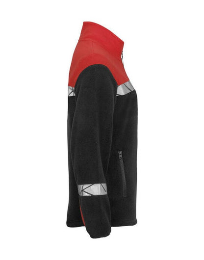 Pro-Job ProJob Progression 7301 Ladies FZ Fleece - Black/Red