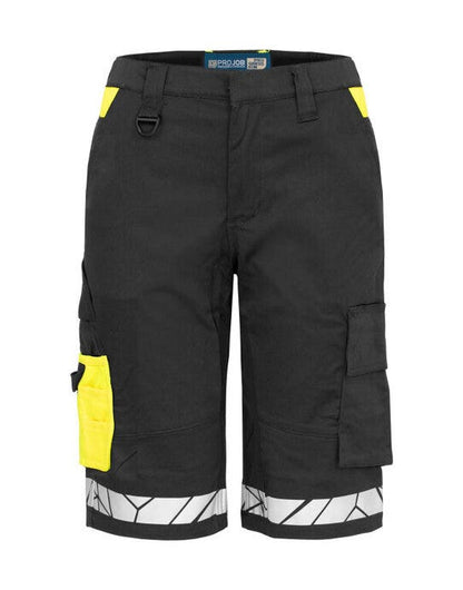 Pro-Job ProJob Progression 7514 Ladies Shorts - Black/Yellow