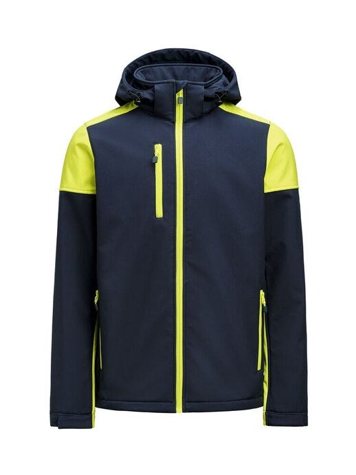 Printer Prime Men's Softshell - Navy/Neon Yellow