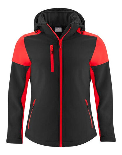 Printer Prime Ladies Softshell - Black/Red