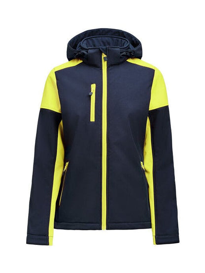 Printer Prime Ladies Softshell - Navy/Neon Yellow