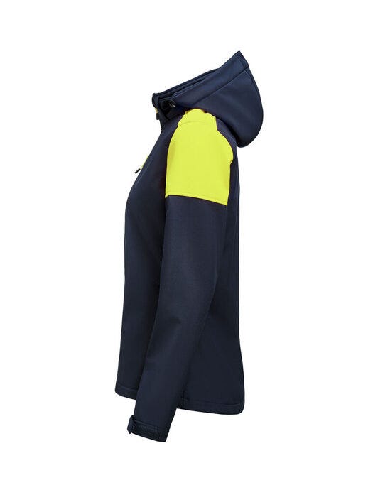Printer Prime Ladies Softshell - Navy/Neon Yellow
