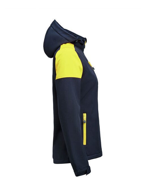 Printer Prime Ladies Softshell - Navy/Neon Yellow