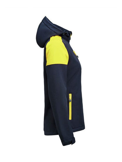Printer Prime Ladies Softshell - Navy/Neon Yellow
