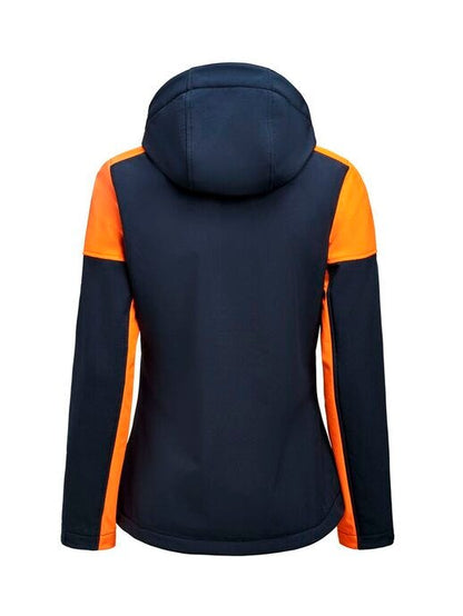 Printer Prime Ladies Softshell - Navy/Neon Orange