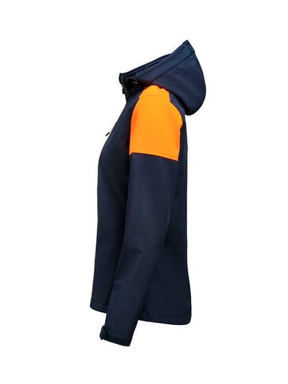 Printer Prime Ladies Softshell - Navy/Neon Orange