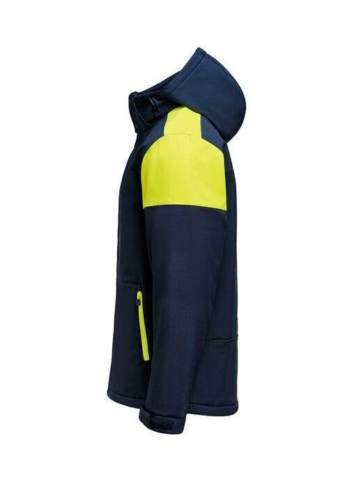 Printer Prime Mens Padded Softshell - Navy/Neon Yellow