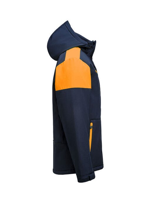 Printer Prime Mens Padded Softshell - Navy/Neon Orange