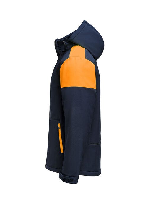 Printer Prime Mens Padded Softshell - Navy/Neon Orange