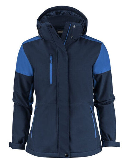 Printer Prime Ladies Padded Softshell - Navy/Cobalt