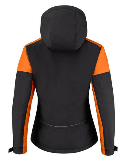 Printer Prime Ladies Padded Softshell - Black/Orange