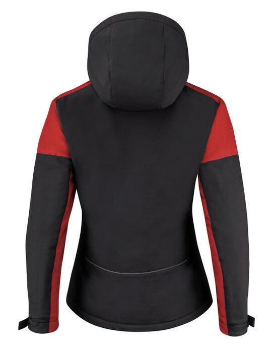 Printer Prime Ladies Padded Softshell - Black/Red