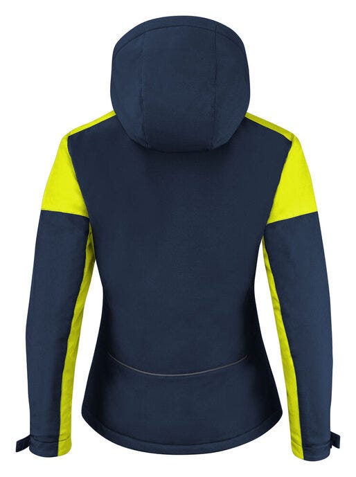 Printer Prime Ladies Padded Softshell - Navy/Neon Yellow