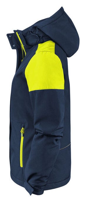 Printer Prime Ladies Padded Softshell - Navy/Neon Yellow