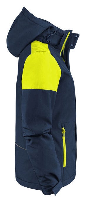 Printer Prime Ladies Padded Softshell - Navy/Neon Yellow