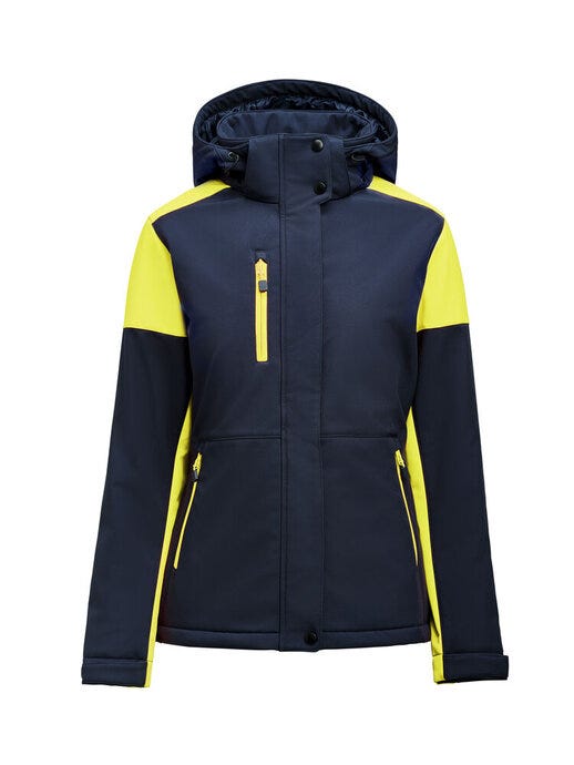 Printer Prime Ladies Padded Softshell - Navy/Neon Yellow