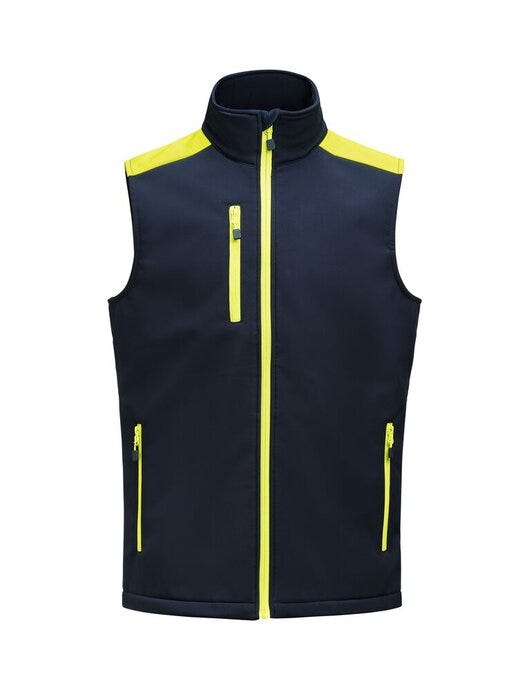 Printer Prime Softshell Vest - Navy/Neon Yellow
