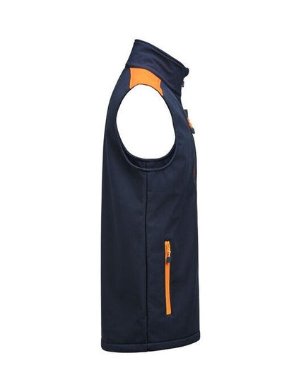 Printer Prime Softshell Vest - Navy/Neon Orange