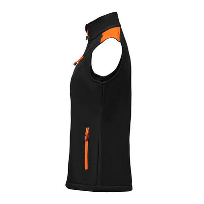 Printer Prime Ladies Softshell Vest - Black/Orange