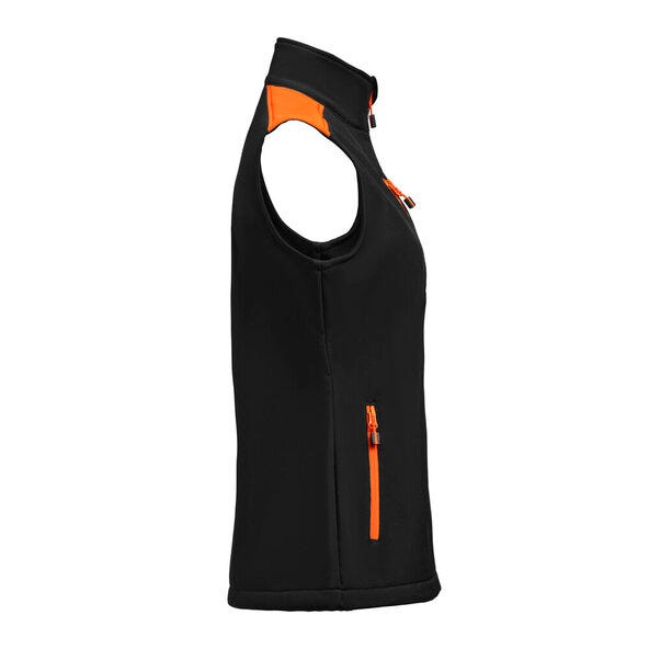 Printer Prime Ladies Softshell Vest - Black/Orange