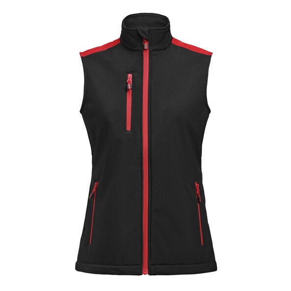 Printer Prime Ladies Softshell Vest - Black/Red