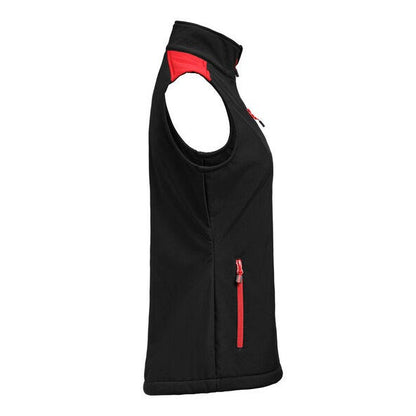 Printer Prime Ladies Softshell Vest - Black/Red
