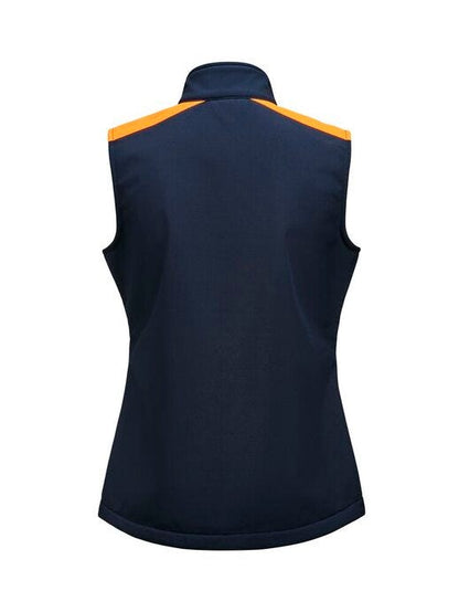 Printer Prime Ladies Softshell Vest - Navy/Neon Orange