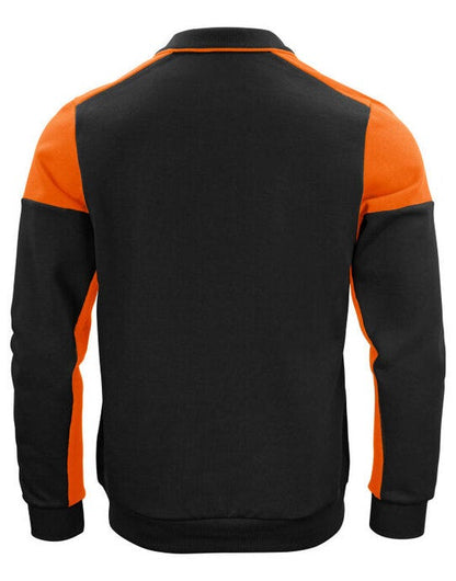 Printer Prime Long Sleeve Polosweater - Black/Orange