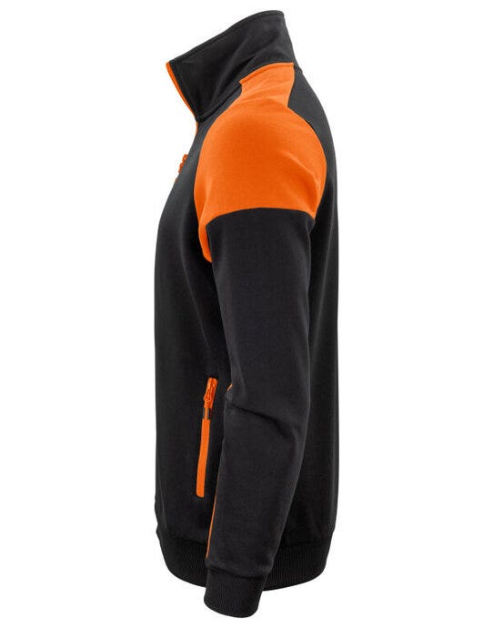 Printer Prime Full Zip Sweater - Black/Orange