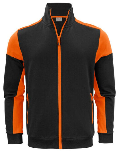 Printer Prime Full Zip Sweater - Black/Orange