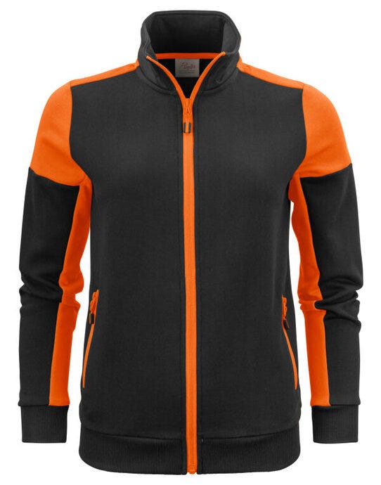 Printer Prime Ladies Full Zip Sweat - Black/Orange