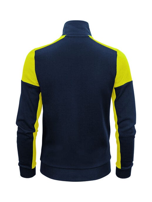 Printer Prime Ladies Full Zip Sweat - Navy/Neon Yellow