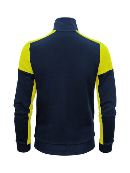 Printer Prime Ladies Full Zip Sweat - Navy/Neon Yellow