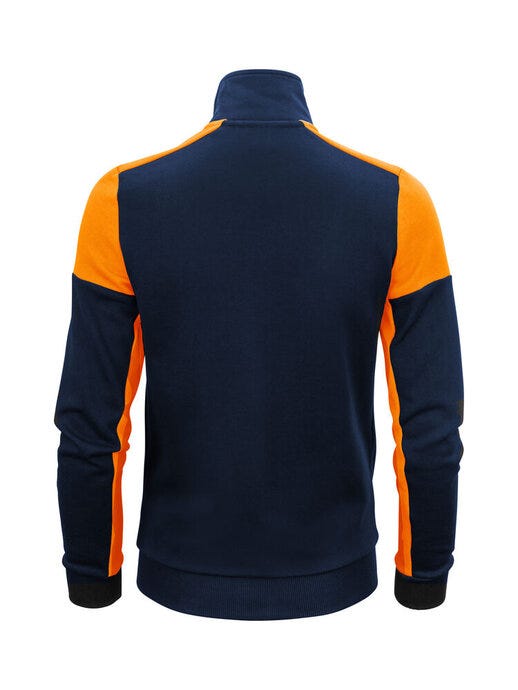 Printer Prime Ladies Full Zip Sweat - Navy/Neon Orange