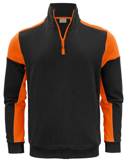 Printer Prime Half Zip Sweater - Black/Orange